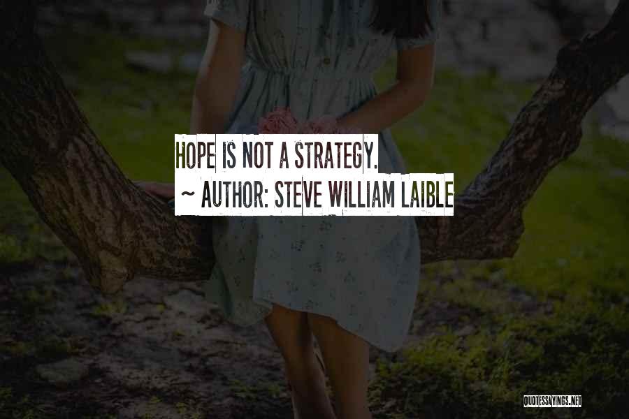 Steve William Laible Quotes: Hope Is Not A Strategy.