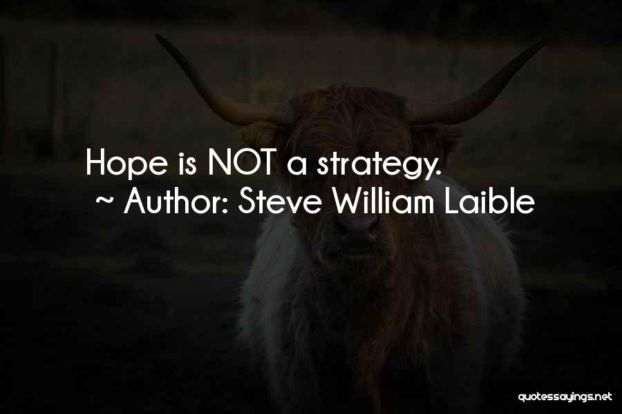 Steve William Laible Quotes: Hope Is Not A Strategy.