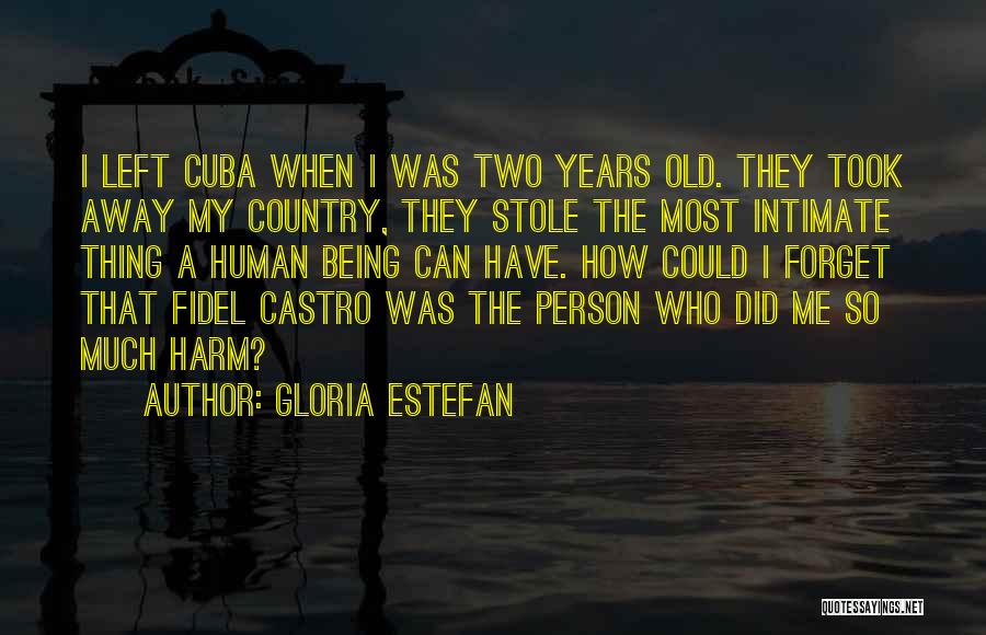 Gloria Estefan Quotes: I Left Cuba When I Was Two Years Old. They Took Away My Country, They Stole The Most Intimate Thing