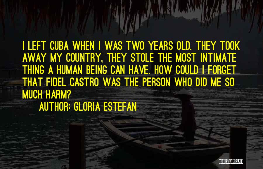 Gloria Estefan Quotes: I Left Cuba When I Was Two Years Old. They Took Away My Country, They Stole The Most Intimate Thing