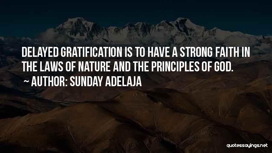 Sunday Adelaja Quotes: Delayed Gratification Is To Have A Strong Faith In The Laws Of Nature And The Principles Of God.