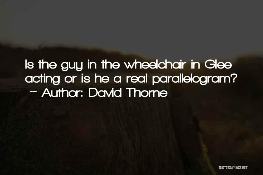 David Thorne Quotes: Is The Guy In The Wheelchair In Glee Acting Or Is He A Real Parallelogram?