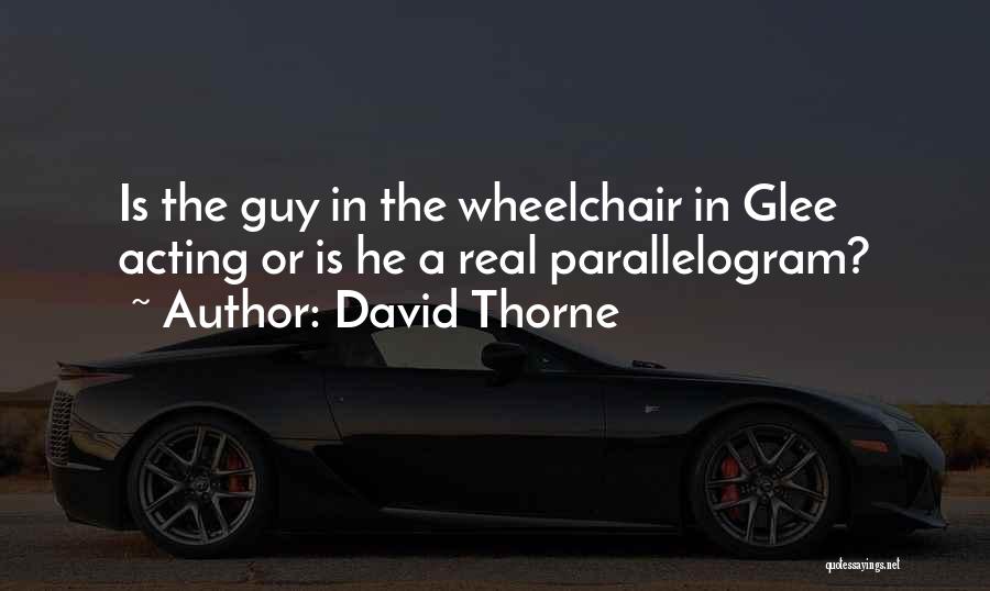 David Thorne Quotes: Is The Guy In The Wheelchair In Glee Acting Or Is He A Real Parallelogram?