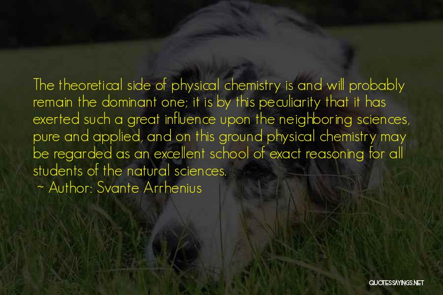 Svante Arrhenius Quotes: The Theoretical Side Of Physical Chemistry Is And Will Probably Remain The Dominant One; It Is By This Peculiarity That