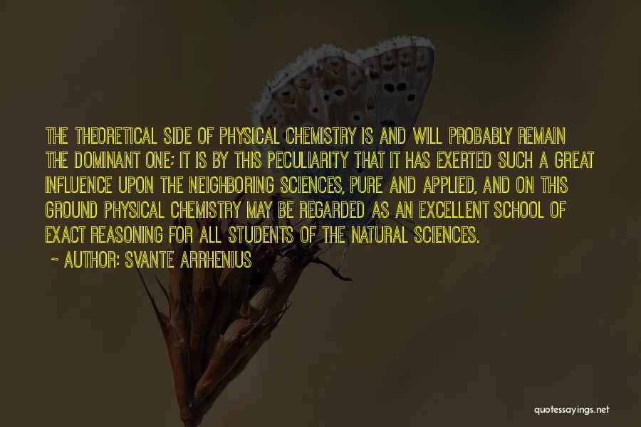 Svante Arrhenius Quotes: The Theoretical Side Of Physical Chemistry Is And Will Probably Remain The Dominant One; It Is By This Peculiarity That