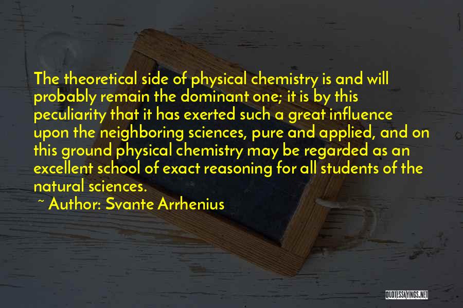 Svante Arrhenius Quotes: The Theoretical Side Of Physical Chemistry Is And Will Probably Remain The Dominant One; It Is By This Peculiarity That