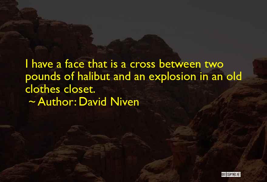 David Niven Quotes: I Have A Face That Is A Cross Between Two Pounds Of Halibut And An Explosion In An Old Clothes