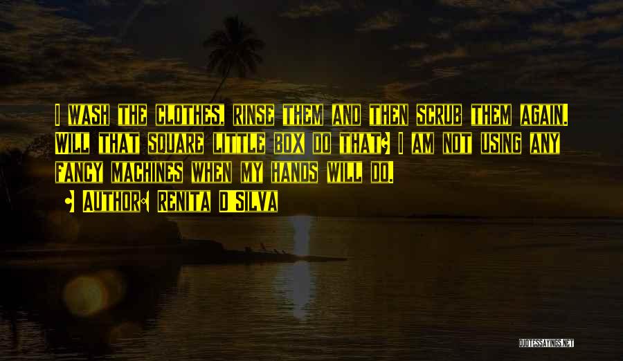 Renita D'Silva Quotes: I Wash The Clothes, Rinse Them And Then Scrub Them Again. Will That Square Little Box Do That? I Am