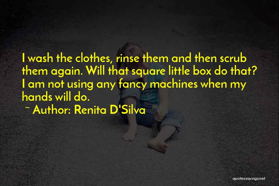 Renita D'Silva Quotes: I Wash The Clothes, Rinse Them And Then Scrub Them Again. Will That Square Little Box Do That? I Am