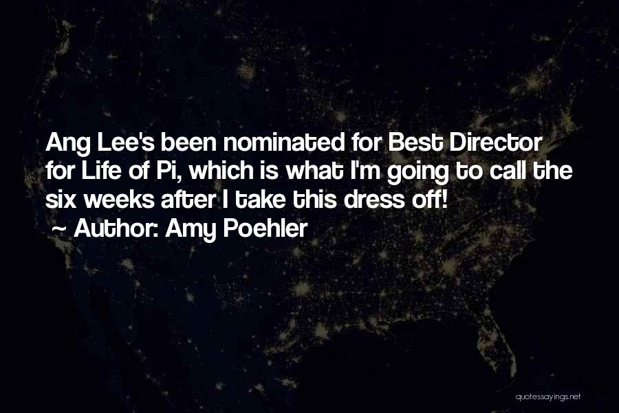 Amy Poehler Quotes: Ang Lee's Been Nominated For Best Director For Life Of Pi, Which Is What I'm Going To Call The Six