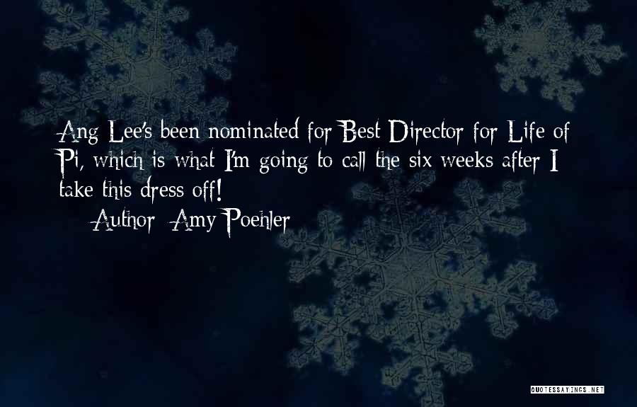 Amy Poehler Quotes: Ang Lee's Been Nominated For Best Director For Life Of Pi, Which Is What I'm Going To Call The Six