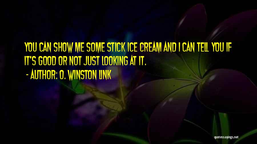 O. Winston Link Quotes: You Can Show Me Some Stick Ice Cream And I Can Tell You If It's Good Or Not Just Looking