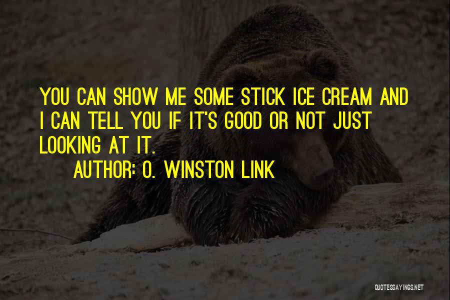 O. Winston Link Quotes: You Can Show Me Some Stick Ice Cream And I Can Tell You If It's Good Or Not Just Looking