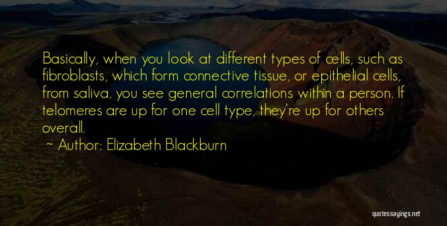 Elizabeth Blackburn Quotes: Basically, When You Look At Different Types Of Cells, Such As Fibroblasts, Which Form Connective Tissue, Or Epithelial Cells, From