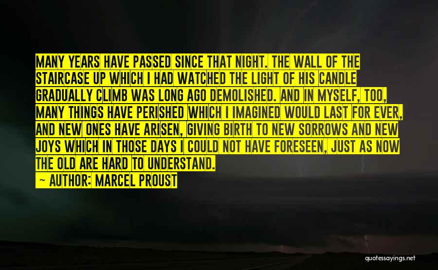 Marcel Proust Quotes: Many Years Have Passed Since That Night. The Wall Of The Staircase Up Which I Had Watched The Light Of