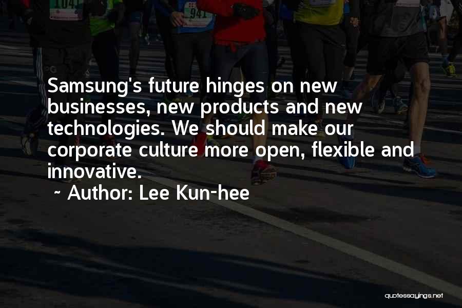 Lee Kun-hee Quotes: Samsung's Future Hinges On New Businesses, New Products And New Technologies. We Should Make Our Corporate Culture More Open, Flexible