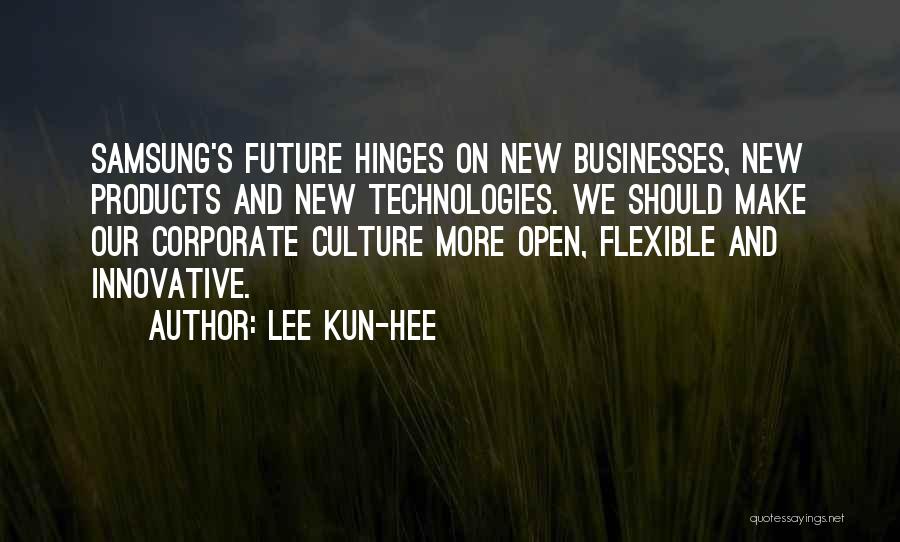 Lee Kun-hee Quotes: Samsung's Future Hinges On New Businesses, New Products And New Technologies. We Should Make Our Corporate Culture More Open, Flexible