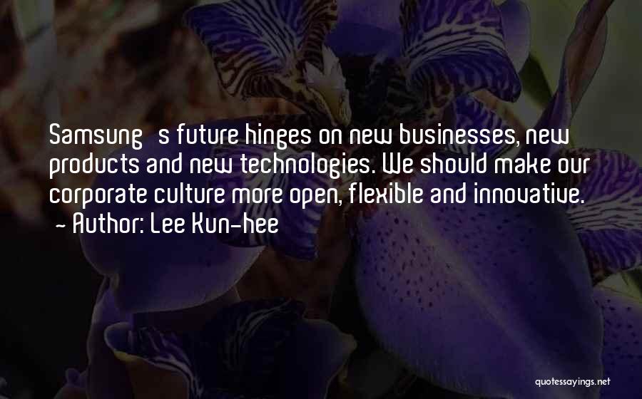 Lee Kun-hee Quotes: Samsung's Future Hinges On New Businesses, New Products And New Technologies. We Should Make Our Corporate Culture More Open, Flexible