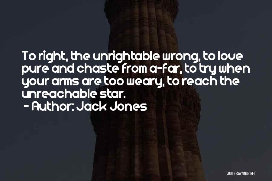 Jack Jones Quotes: To Right, The Unrightable Wrong, To Love Pure And Chaste From A-far, To Try When Your Arms Are Too Weary,