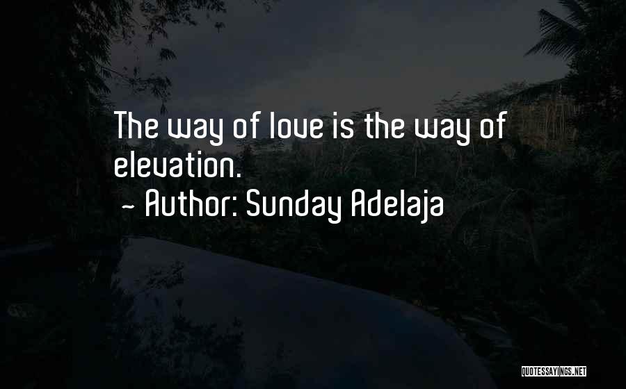 Sunday Adelaja Quotes: The Way Of Love Is The Way Of Elevation.