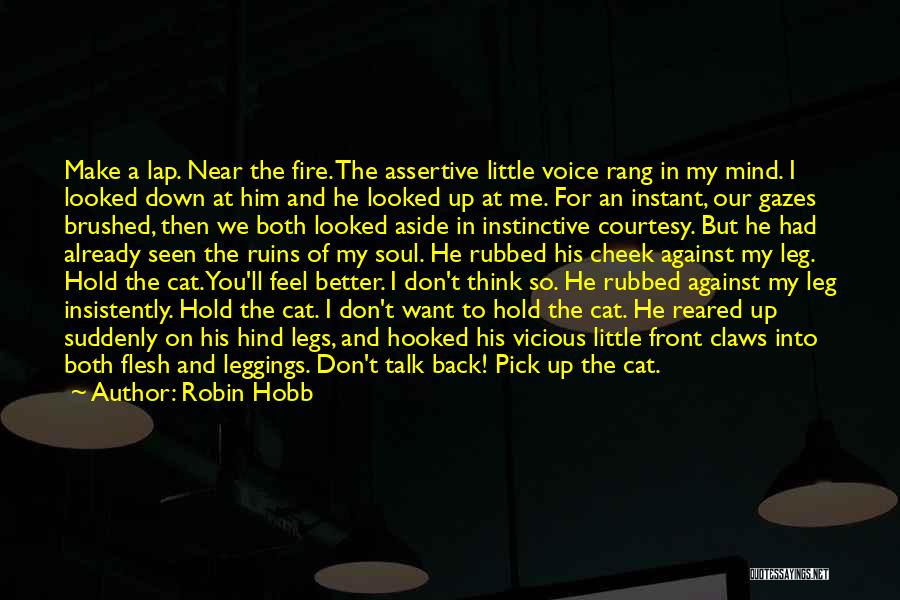 Robin Hobb Quotes: Make A Lap. Near The Fire. The Assertive Little Voice Rang In My Mind. I Looked Down At Him And