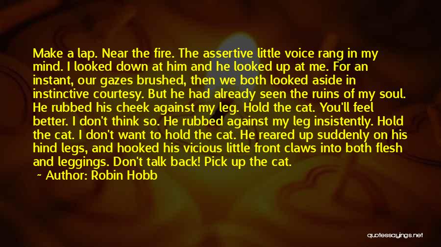 Robin Hobb Quotes: Make A Lap. Near The Fire. The Assertive Little Voice Rang In My Mind. I Looked Down At Him And