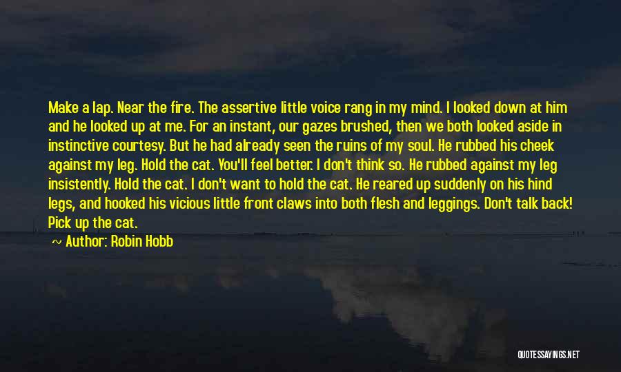 Robin Hobb Quotes: Make A Lap. Near The Fire. The Assertive Little Voice Rang In My Mind. I Looked Down At Him And