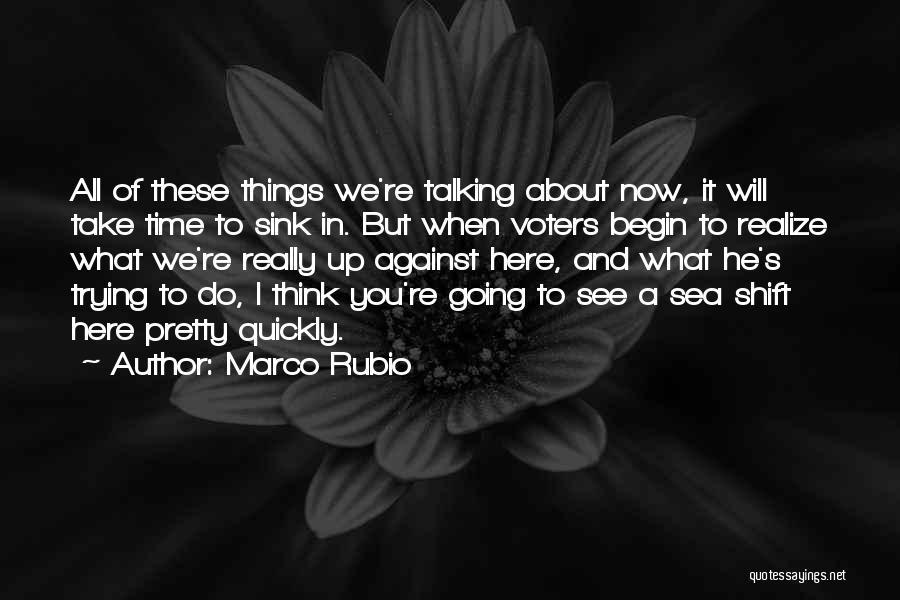 Marco Rubio Quotes: All Of These Things We're Talking About Now, It Will Take Time To Sink In. But When Voters Begin To