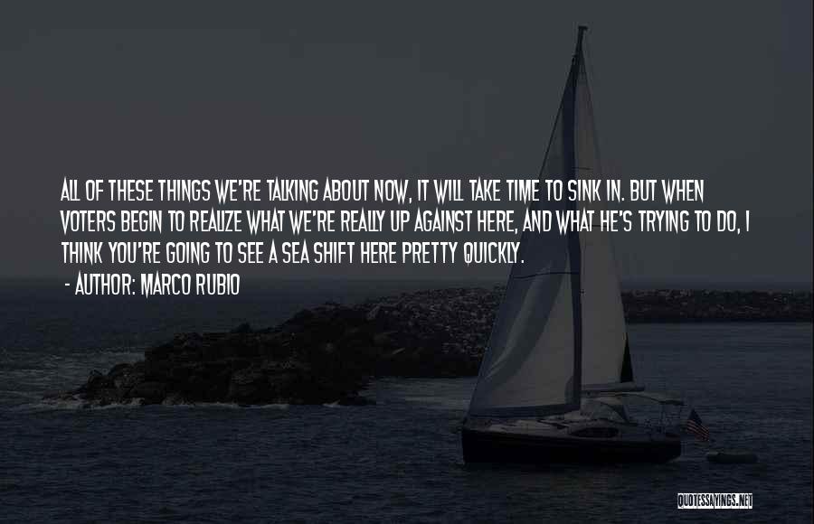 Marco Rubio Quotes: All Of These Things We're Talking About Now, It Will Take Time To Sink In. But When Voters Begin To