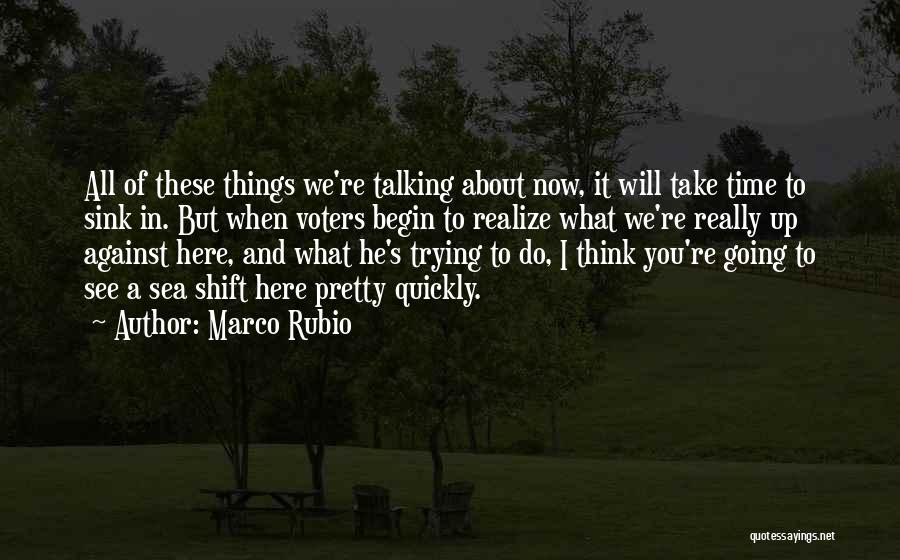 Marco Rubio Quotes: All Of These Things We're Talking About Now, It Will Take Time To Sink In. But When Voters Begin To