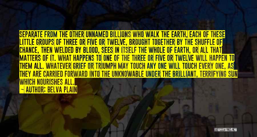 Belva Plain Quotes: Separate From The Other Unnamed Billions Who Walk The Earth, Each Of These Little Groups Of Three Or Five Or