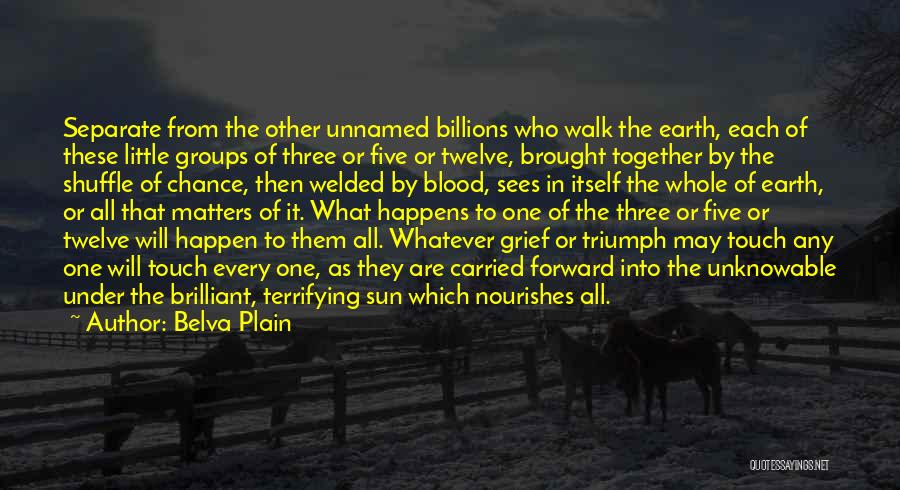 Belva Plain Quotes: Separate From The Other Unnamed Billions Who Walk The Earth, Each Of These Little Groups Of Three Or Five Or