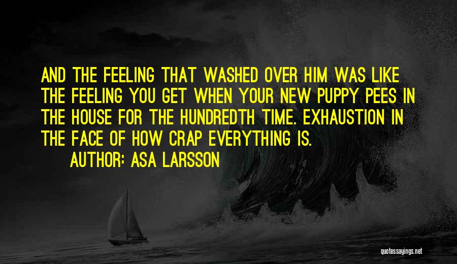 Asa Larsson Quotes: And The Feeling That Washed Over Him Was Like The Feeling You Get When Your New Puppy Pees In The