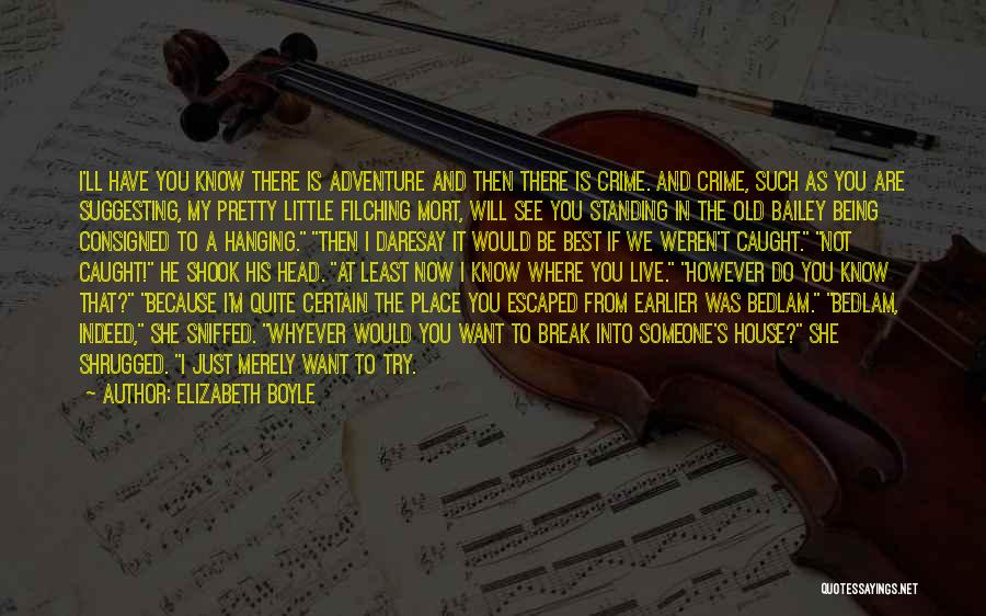 Elizabeth Boyle Quotes: I'll Have You Know There Is Adventure And Then There Is Crime. And Crime, Such As You Are Suggesting, My