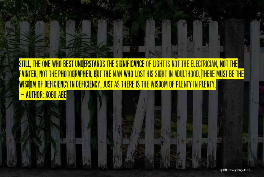 Kobo Abe Quotes: Still, The One Who Best Understands The Significance Of Light Is Not The Electrician, Not The Painter, Not The Photographer,