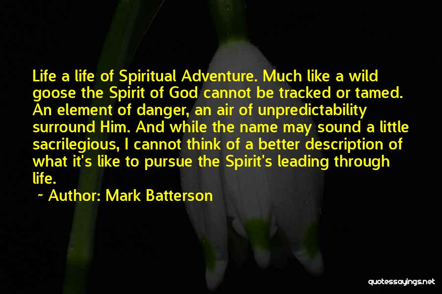 Mark Batterson Quotes: Life A Life Of Spiritual Adventure. Much Like A Wild Goose The Spirit Of God Cannot Be Tracked Or Tamed.