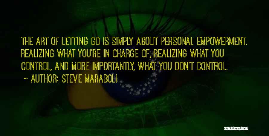 Steve Maraboli Quotes: The Art Of Letting Go Is Simply About Personal Empowerment. Realizing What You're In Charge Of, Realizing What You Control,