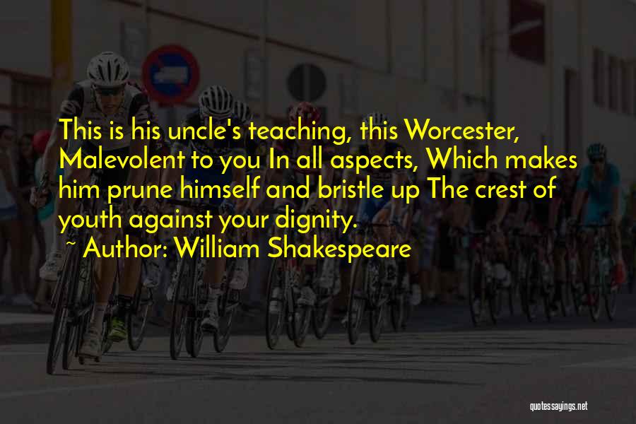 William Shakespeare Quotes: This Is His Uncle's Teaching, This Worcester, Malevolent To You In All Aspects, Which Makes Him Prune Himself And Bristle