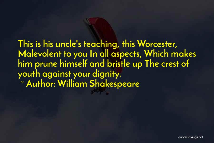 William Shakespeare Quotes: This Is His Uncle's Teaching, This Worcester, Malevolent To You In All Aspects, Which Makes Him Prune Himself And Bristle