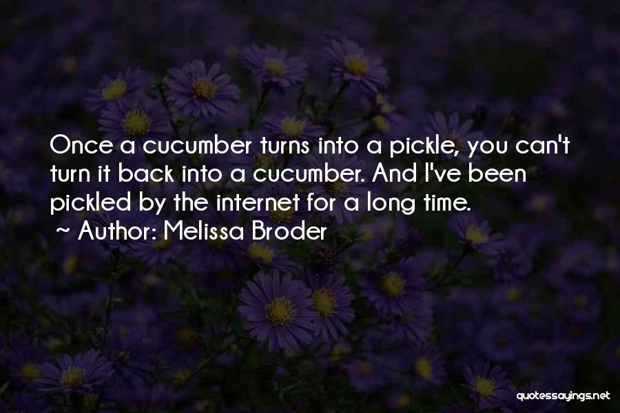 Melissa Broder Quotes: Once A Cucumber Turns Into A Pickle, You Can't Turn It Back Into A Cucumber. And I've Been Pickled By