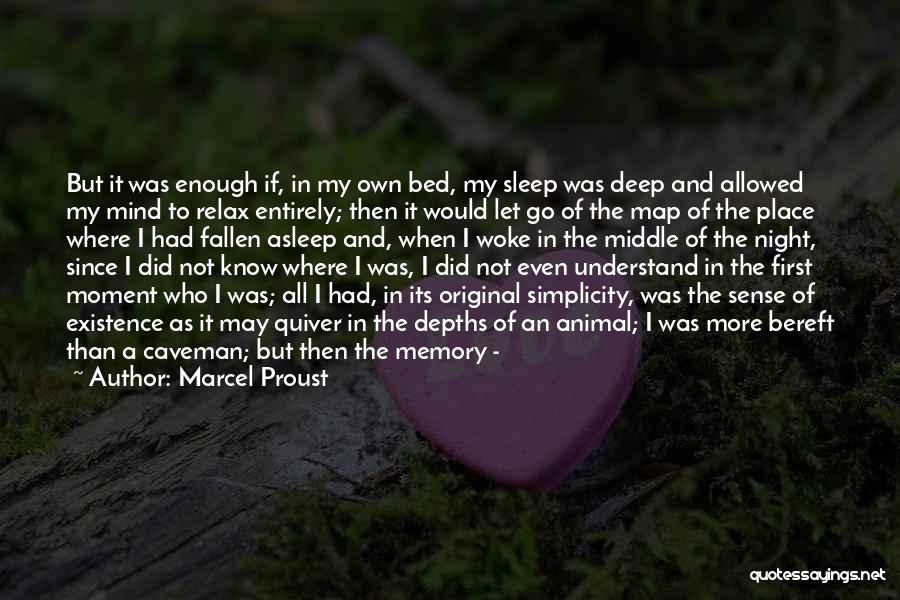 Marcel Proust Quotes: But It Was Enough If, In My Own Bed, My Sleep Was Deep And Allowed My Mind To Relax Entirely;