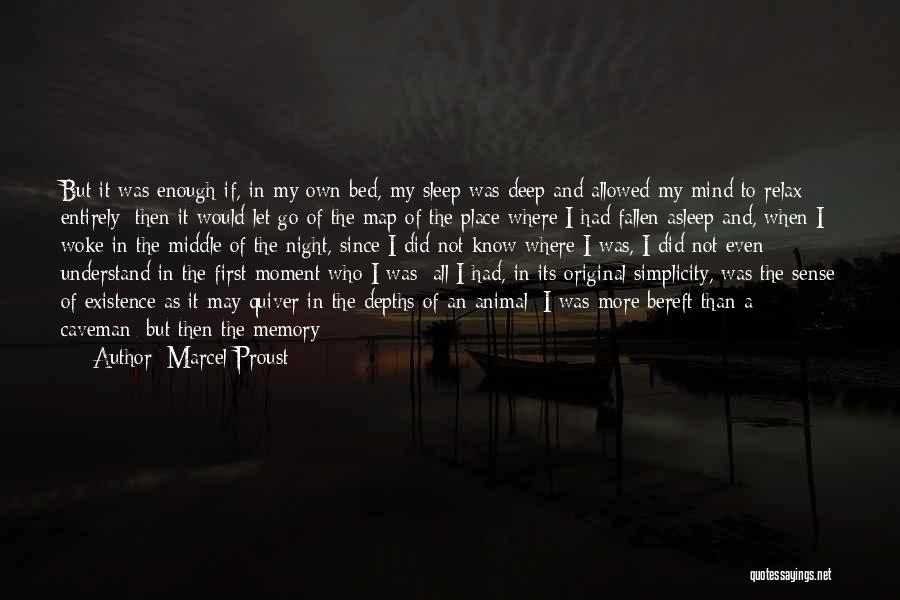 Marcel Proust Quotes: But It Was Enough If, In My Own Bed, My Sleep Was Deep And Allowed My Mind To Relax Entirely;