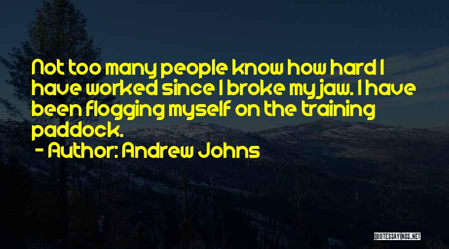 Andrew Johns Quotes: Not Too Many People Know How Hard I Have Worked Since I Broke My Jaw. I Have Been Flogging Myself