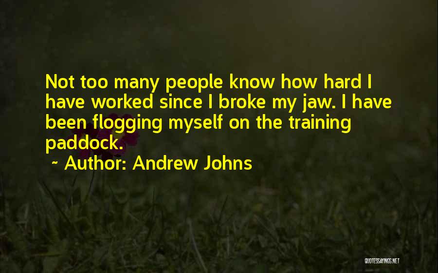 Andrew Johns Quotes: Not Too Many People Know How Hard I Have Worked Since I Broke My Jaw. I Have Been Flogging Myself