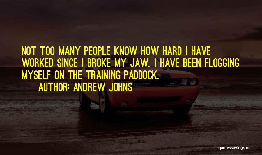 Andrew Johns Quotes: Not Too Many People Know How Hard I Have Worked Since I Broke My Jaw. I Have Been Flogging Myself