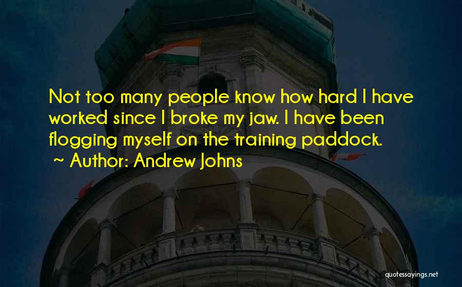 Andrew Johns Quotes: Not Too Many People Know How Hard I Have Worked Since I Broke My Jaw. I Have Been Flogging Myself