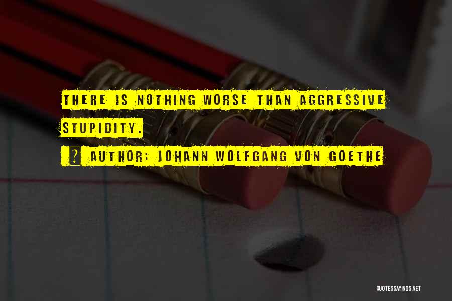 Johann Wolfgang Von Goethe Quotes: There Is Nothing Worse Than Aggressive Stupidity.