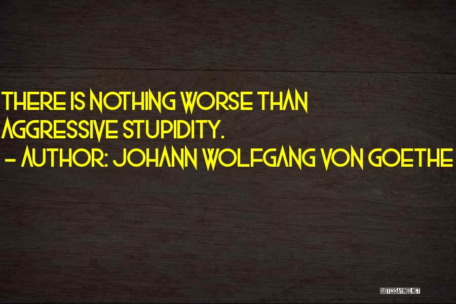 Johann Wolfgang Von Goethe Quotes: There Is Nothing Worse Than Aggressive Stupidity.