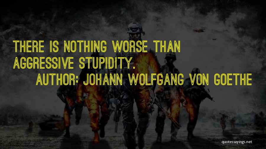 Johann Wolfgang Von Goethe Quotes: There Is Nothing Worse Than Aggressive Stupidity.