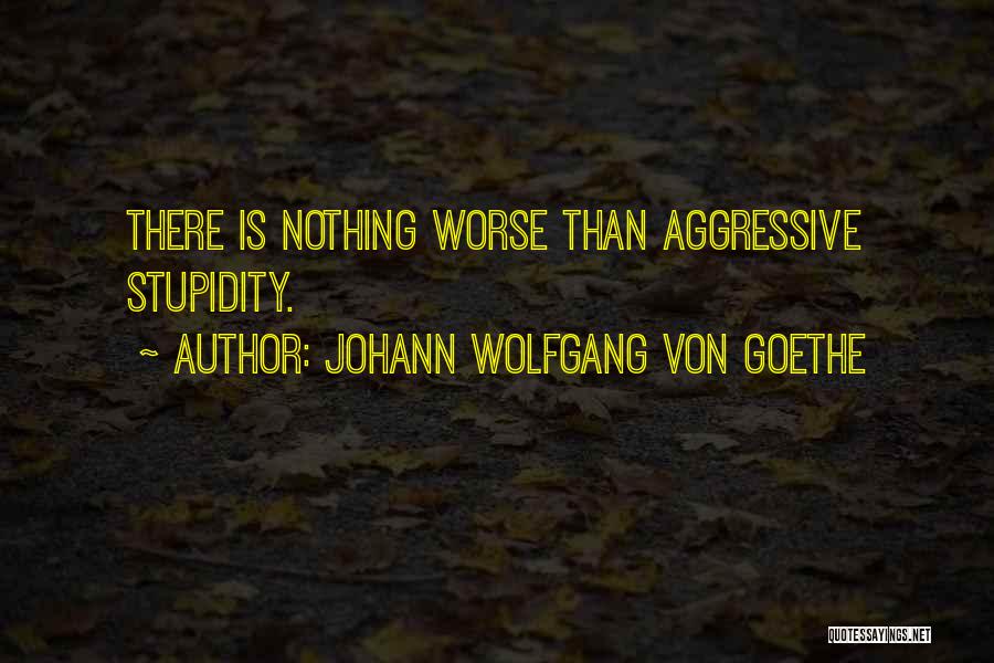 Johann Wolfgang Von Goethe Quotes: There Is Nothing Worse Than Aggressive Stupidity.